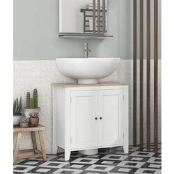 Шкаф под умывальник Kleankin 834-306 (White/Natural Wood)