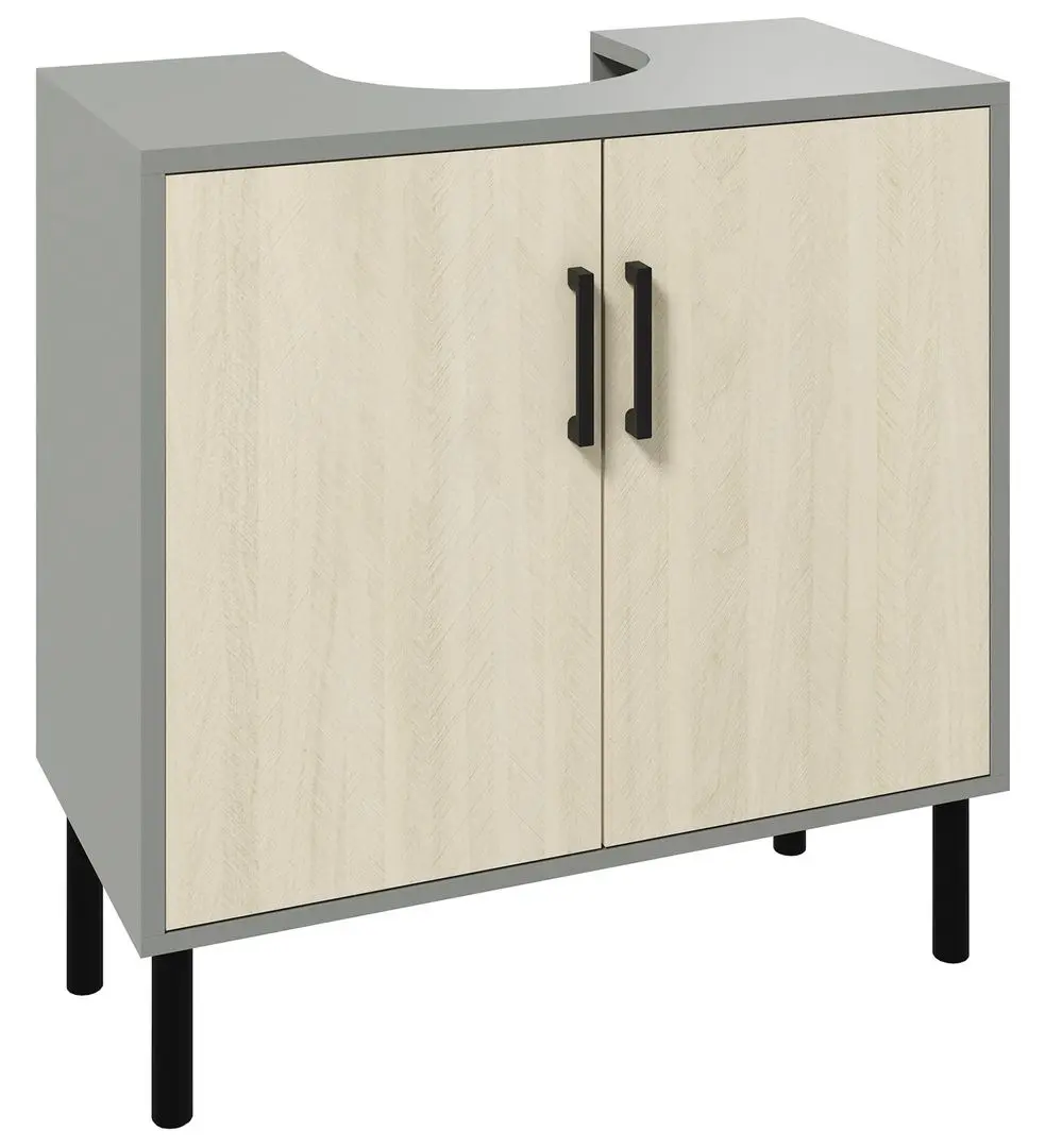 Шкаф под умывальник Kleankin 834-583V00GY (Grey/Natural Wood)