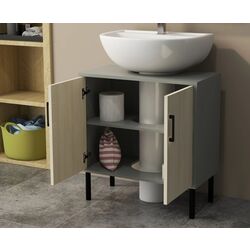 Шкаф под умывальник Kleankin 834-583V00GY (Grey/Natural Wood) Thumb