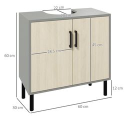 Шкаф под умывальник Kleankin 834-583V00GY (Grey/Natural Wood) Thumb