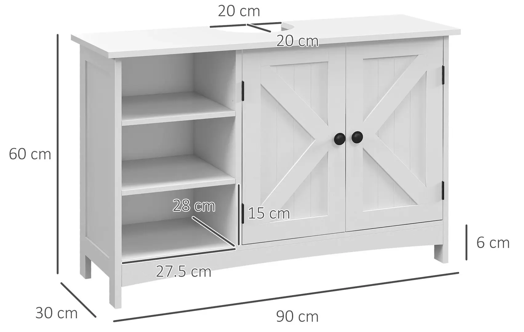 Dulap sub lavoar Kleankin 834-651V00WT (White)
