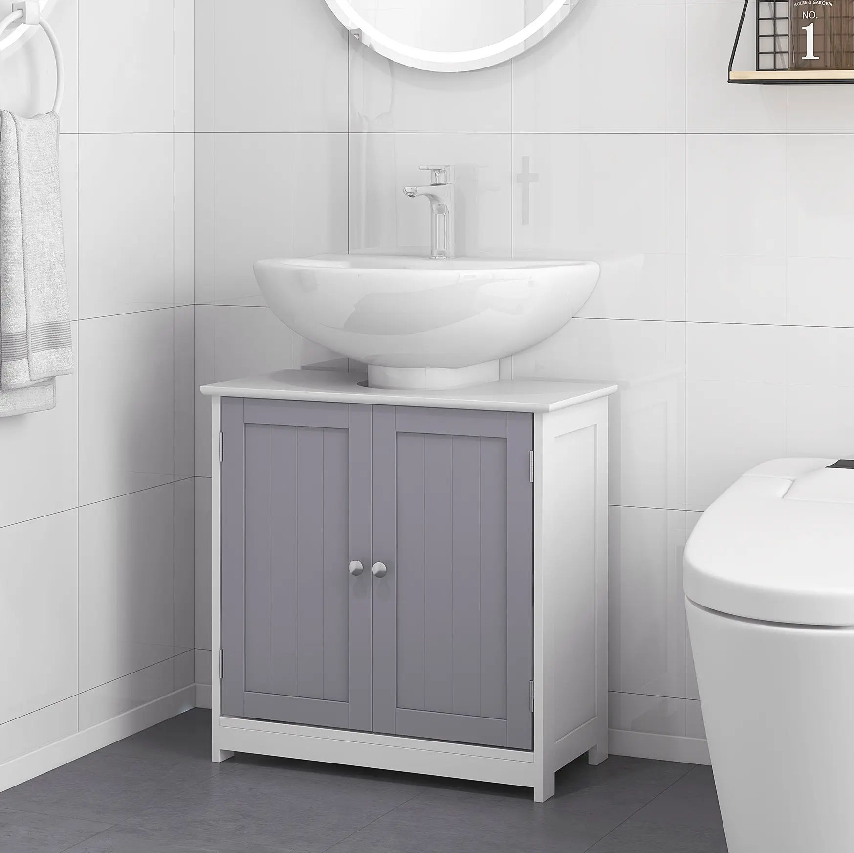 Tumba sub lavoar Kleankin 834-279 (White/Grey) - 12