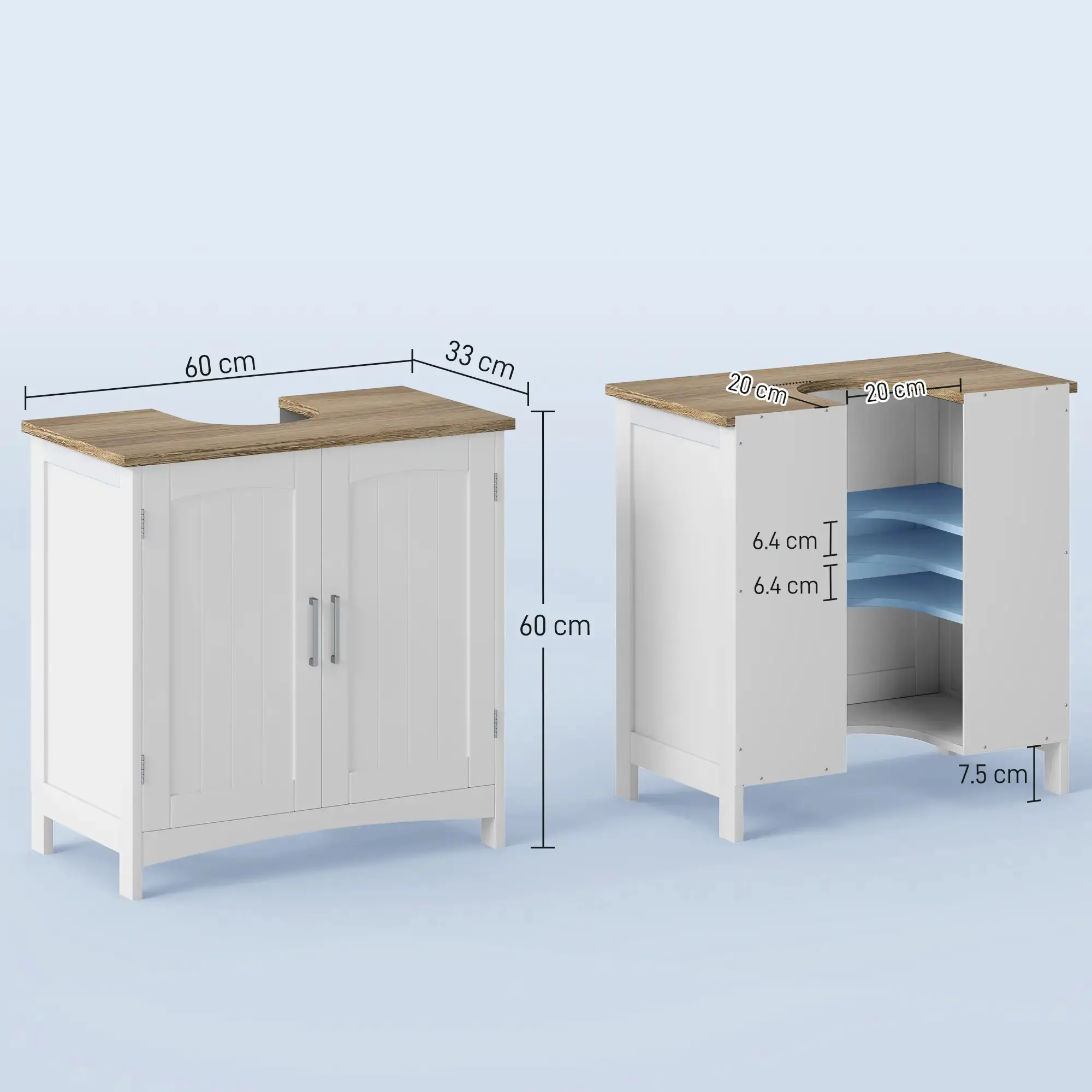 Tumba sub lavoar Kleankin 834-356ND (White/Natural) - 5