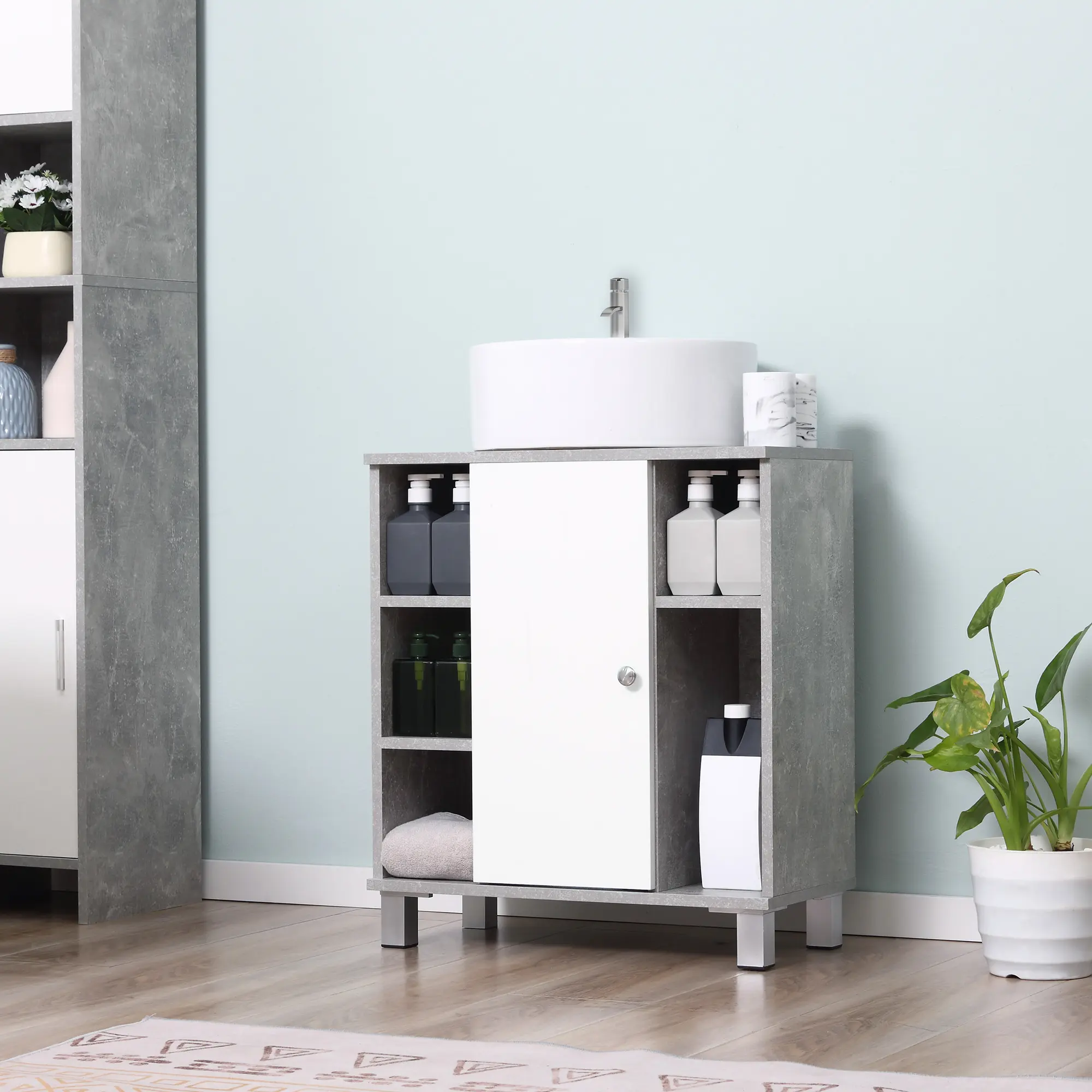 Tumba sub lavoar Kleankin 834-382GY (Grey/White) - 8