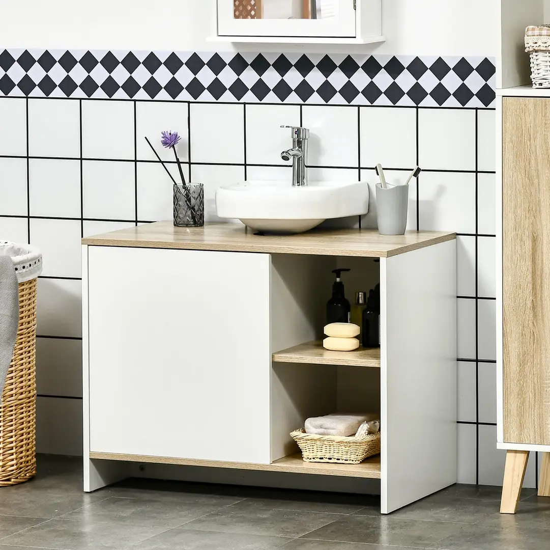 Tumba sub lavoar Kleankin 834-443V01 (White/Natural)