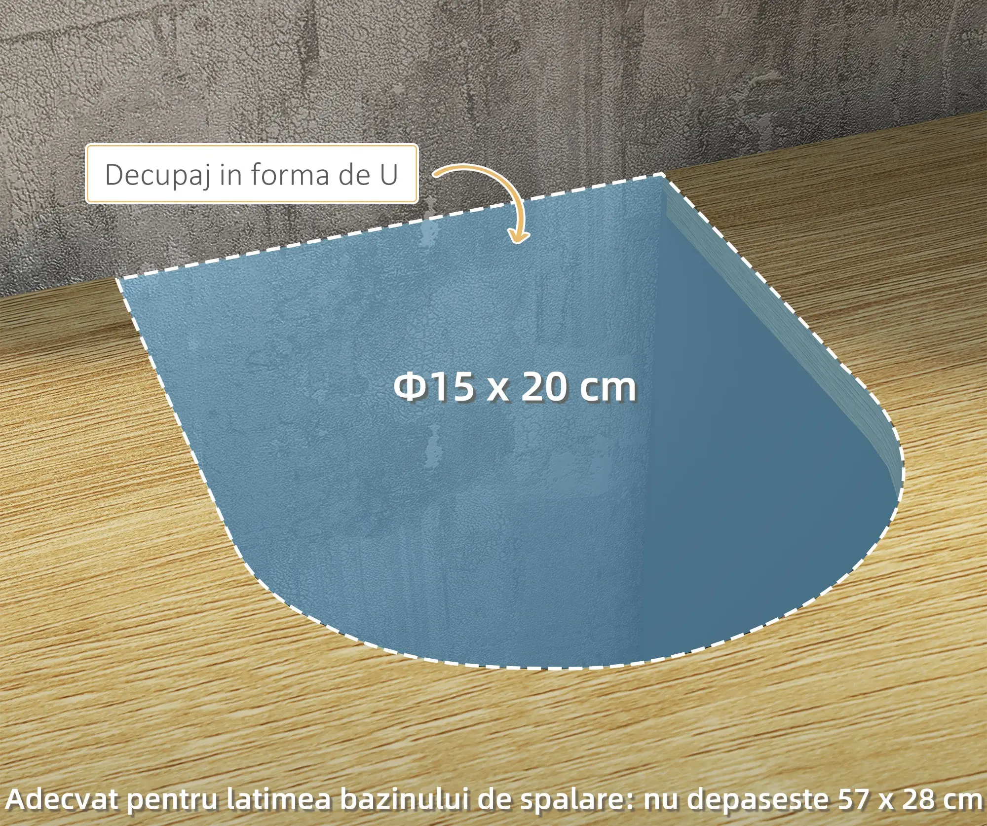 Tumba sub lavoar Kleankin 834-575V00GY (Grey/Natural) - 6