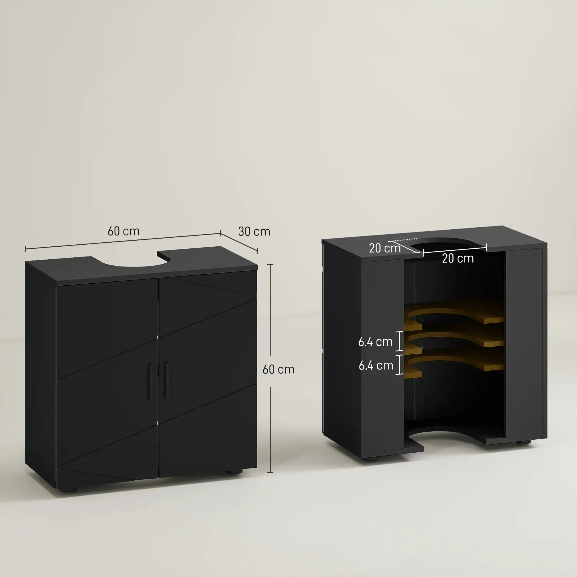 Tumba sub lavoar Kleankin 834-619V81BK (Black) - 3