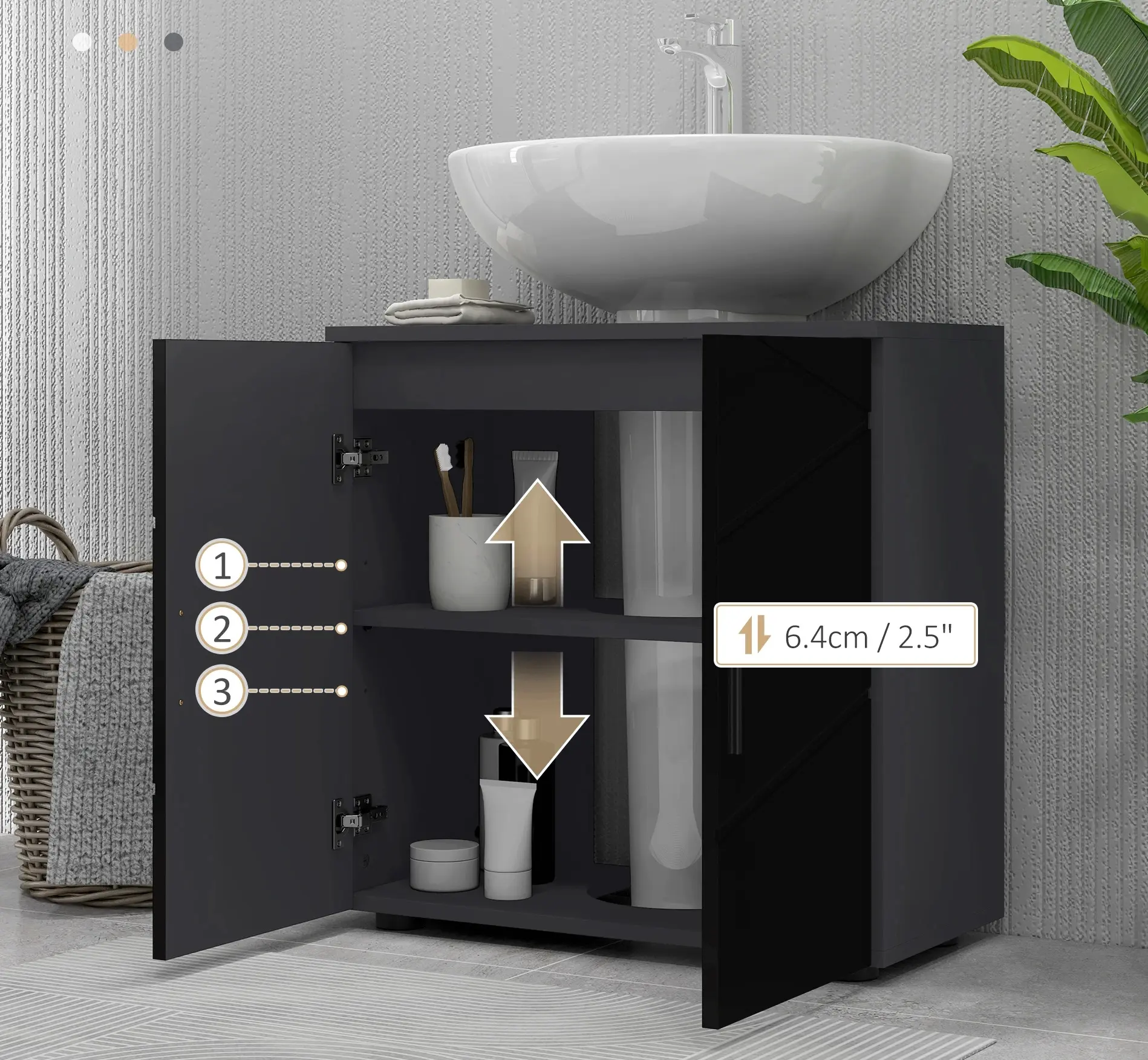 Tumba sub lavoar Kleankin 834-619V81BK (Black) - 5