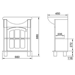 Set dulap cu lavoar Marcel Prod 0454.5.2 Versailles 650 (White/Silver) Thumb