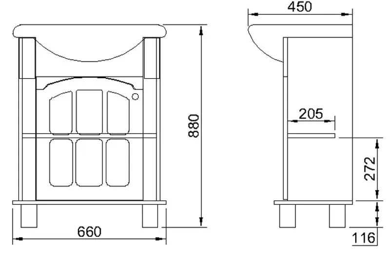 Set dulap cu lavoar Marcel Prod 0454.5.2 Versailles 650 (White/Silver) - 3