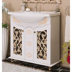 Набор тумбы с раковиной Marcel Prod 0458.2 Pearl 850 (White/Golden) Thumb