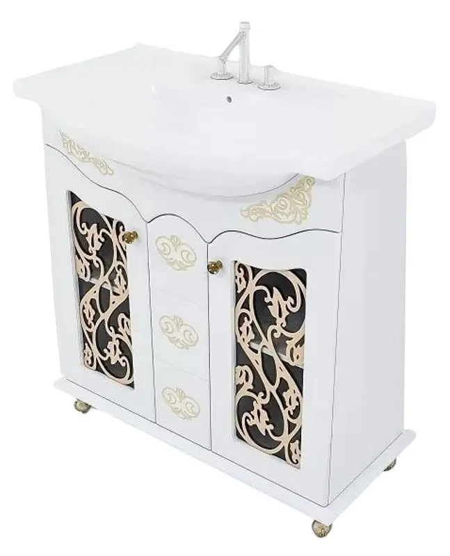 Набор тумбы с раковиной Marcel Prod 0458.2 Pearl 850 (White/Golden)