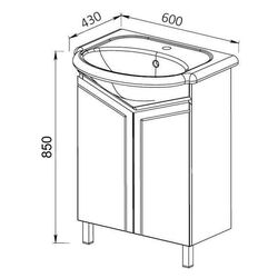 Set dulap cu lavoar Marcel Prod 102.01 Palermo 60 (White) Thumb