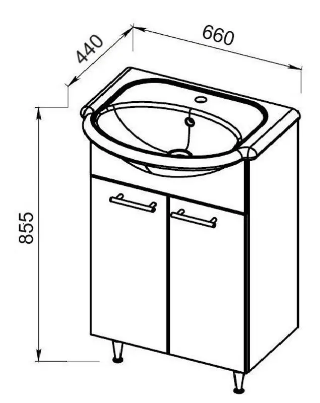 Set dulap cu lavoar Marcel Prod 13.23 ECO+ 60 (White) - 3