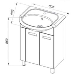 Set dulap cu lavoar Marcel Prod 62.02 Loft 60 (White/Gray) Thumb