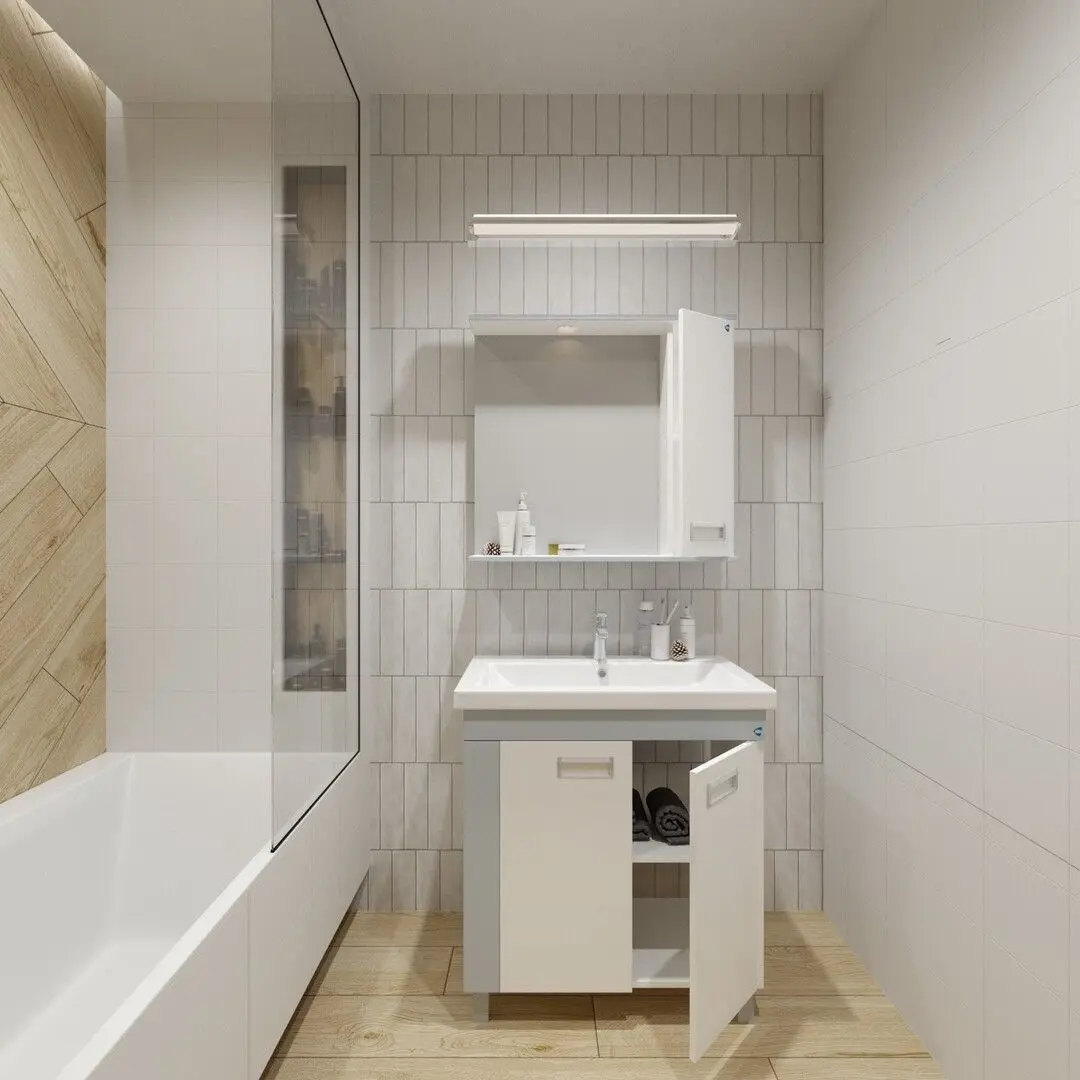 Set dulap cu lavoar Marcel Prod 62.03 Loft 80 (White/Gray) - 3