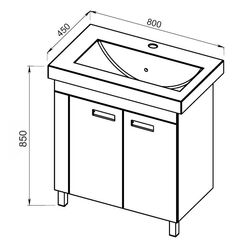 Set dulap cu lavoar Marcel Prod 62.03 Loft 80 (White/Gray) Thumb