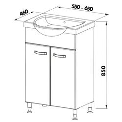 Set dulap cu lavoar Martat Olimpia 55 (White) Thumb