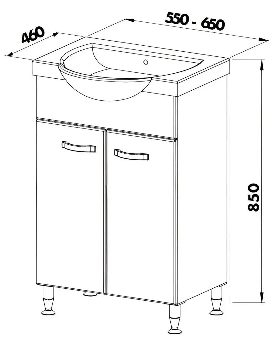 Set dulap cu lavoar Martat Olimpia 55 (White)