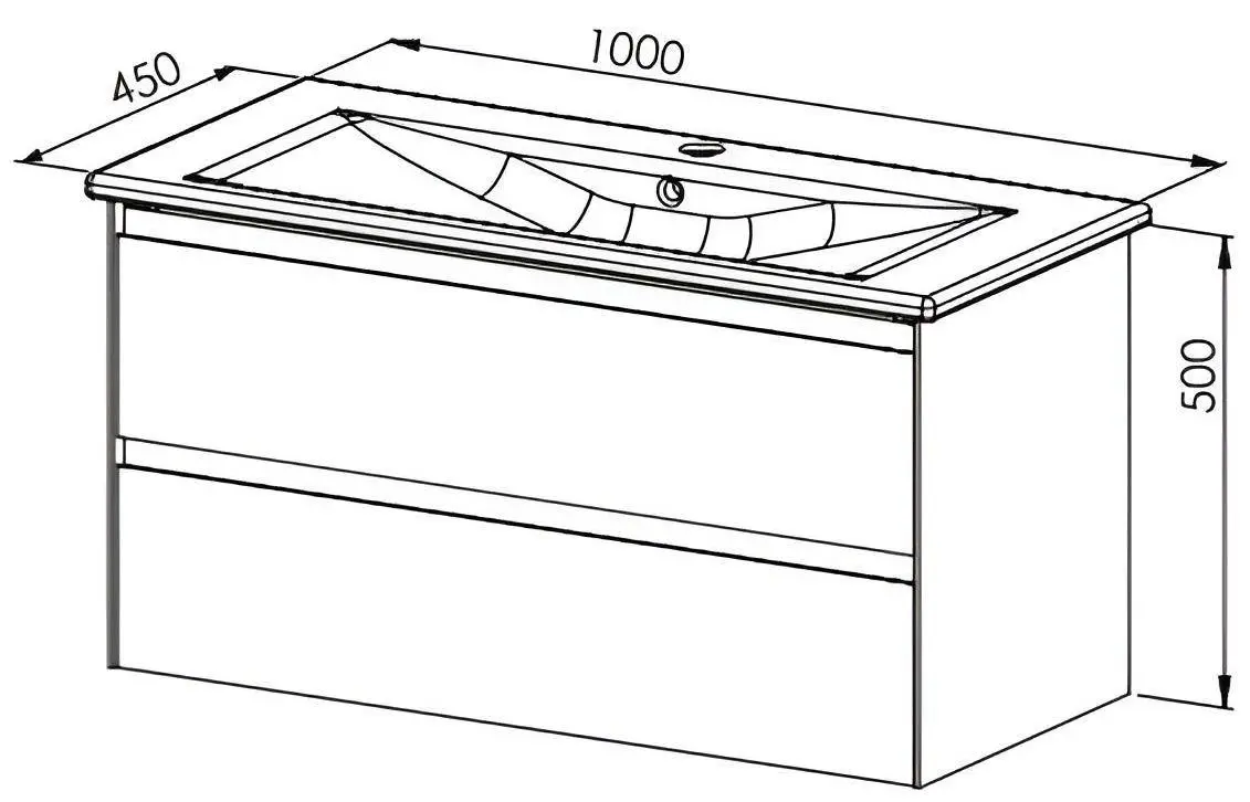 Набор тумбы с раковиной Martat Rino 100 (Oak/Anthracite)
