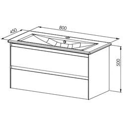 Набор тумбы с раковиной Martat Rino 80 (Oak/Anthracite) Thumb