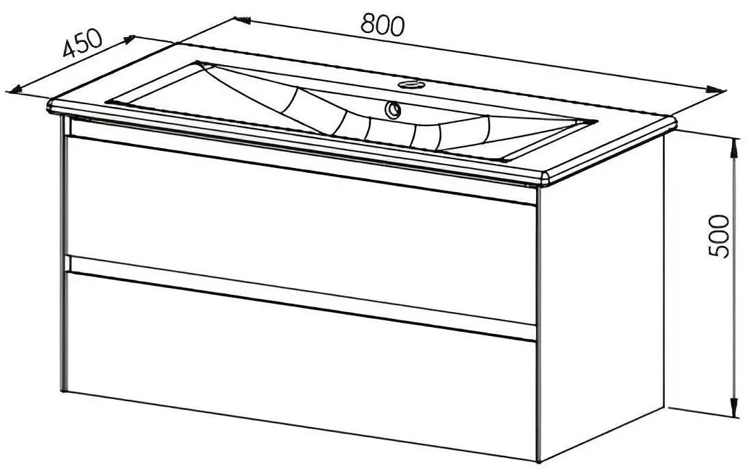 Набор тумбы с раковиной Martat Rino 80 (Oak/Anthracite)