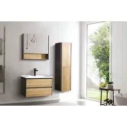 Набор тумбы с раковиной Martat Rino 80 (Oak/Anthracite) Thumb