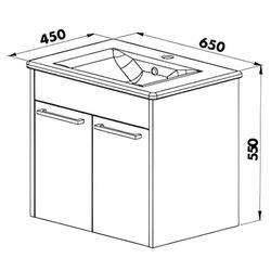 Set dulap cu lavoar Martat Sofia 65 (Dark Grey) Thumb