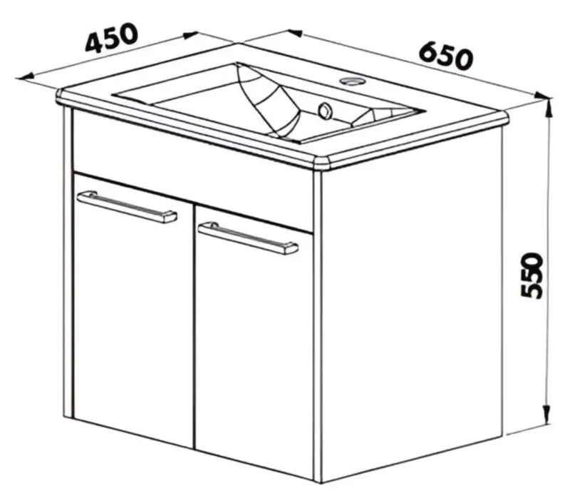 Set dulap cu lavoar Martat Sofia 65 (Dark Grey) - 2