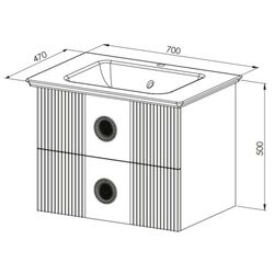 Набор тумбы с раковиной Martat Vanity 70 (Grey) Thumb