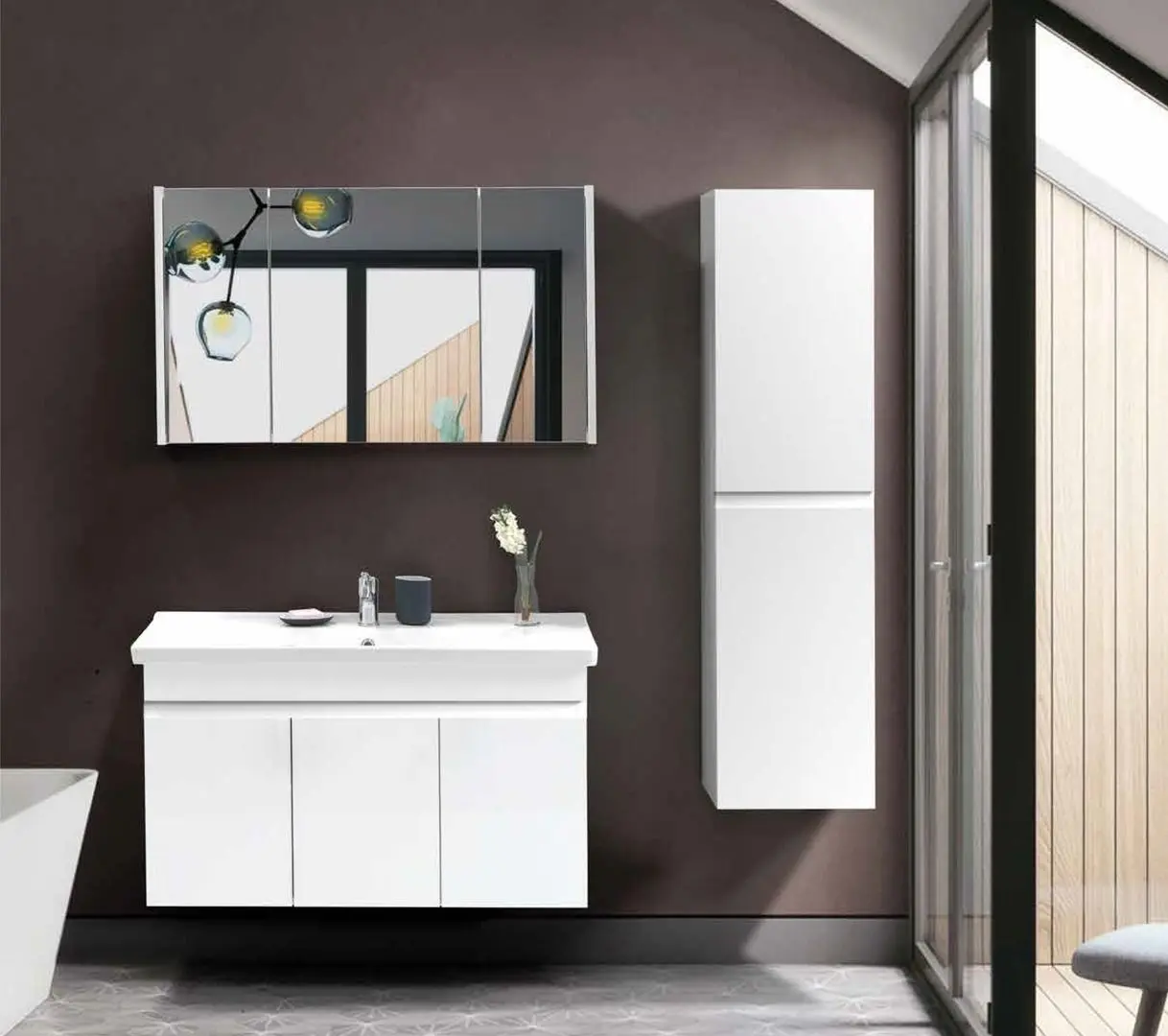 Set dulap cu lavoar Martat Venna 100 (White)