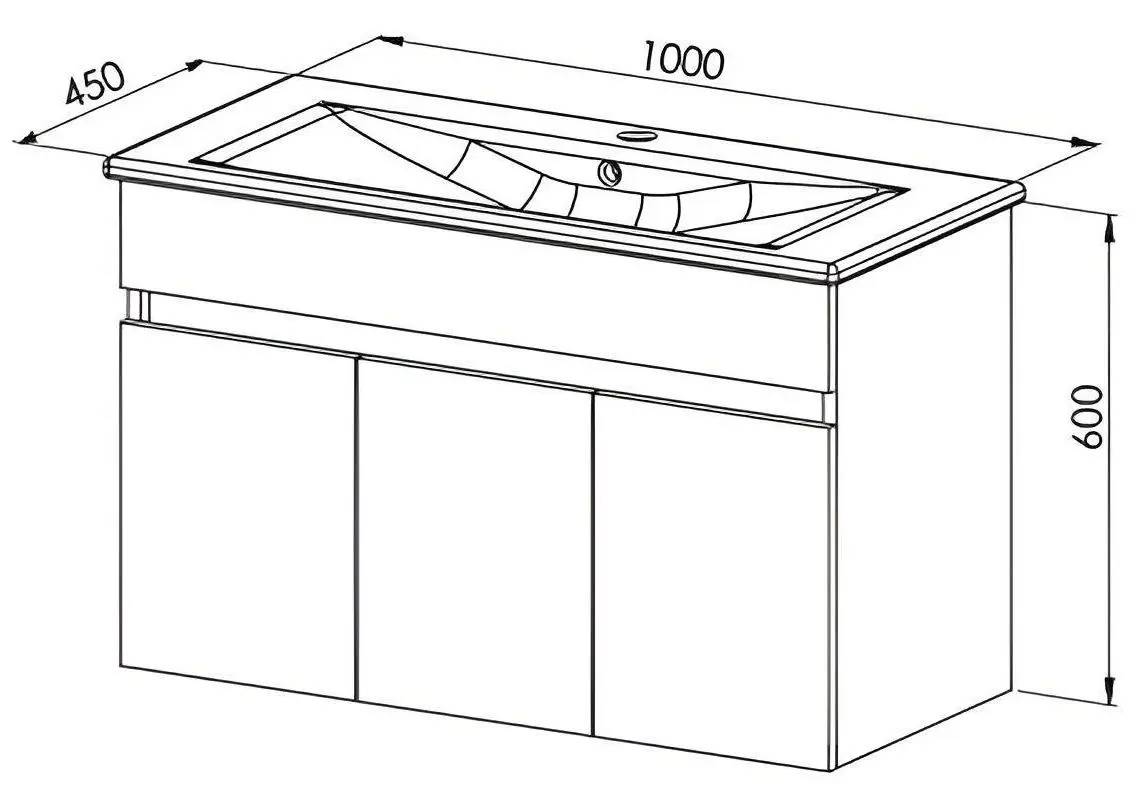 Set dulap cu lavoar Martat Venna 100 (White)