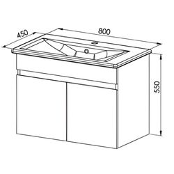 Набор тумбы с раковиной Martat Venna 80 (White) Thumb