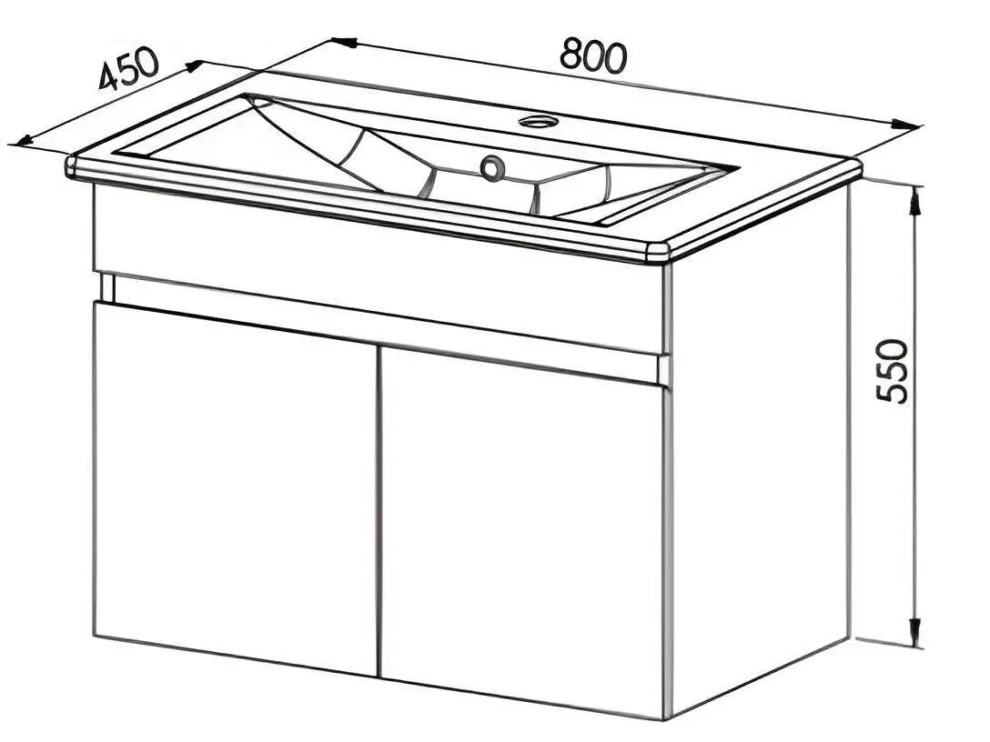 Набор тумбы с раковиной Martat Venna 80 (White)
