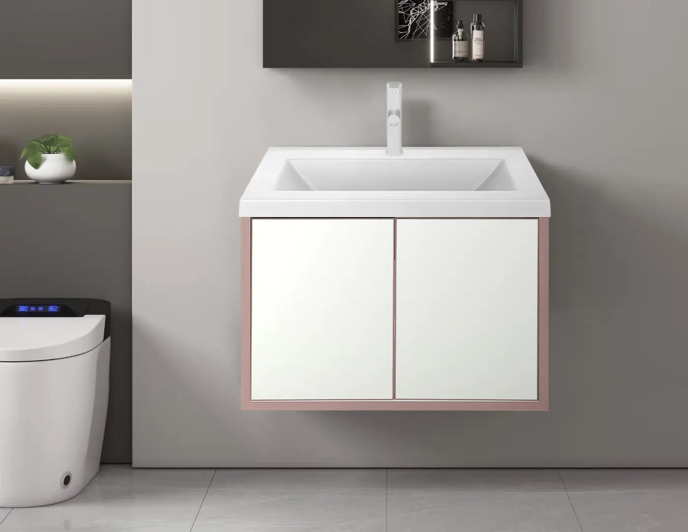 Set dulap cu lavoar Montebella 10.02 Terra 600x460 (Panda)