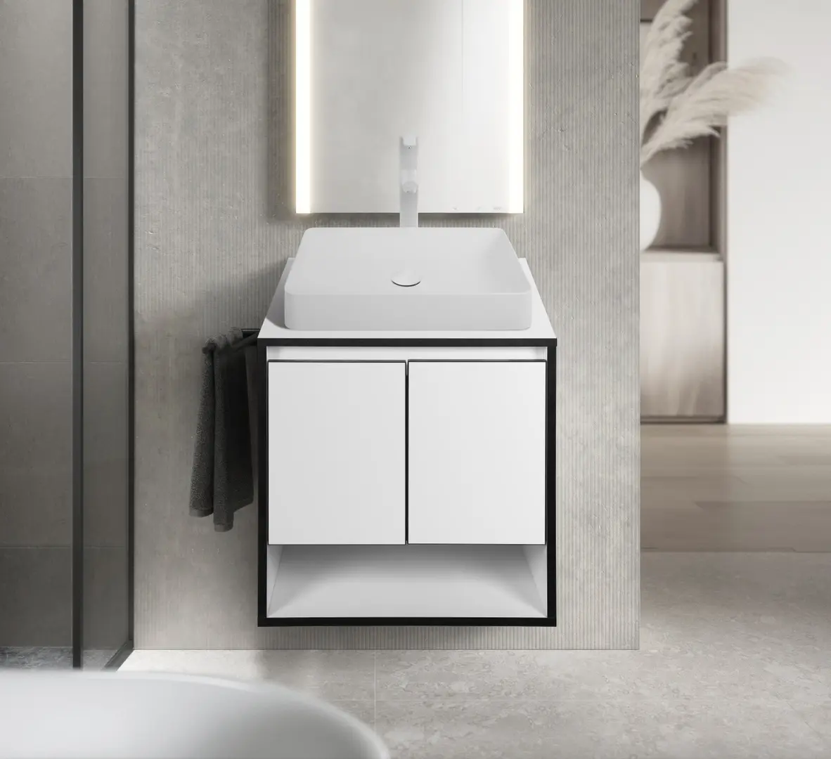 Set dulap cu lavoar Montebella 11.01 Eclipse + Naomi 585х385 (Panda)