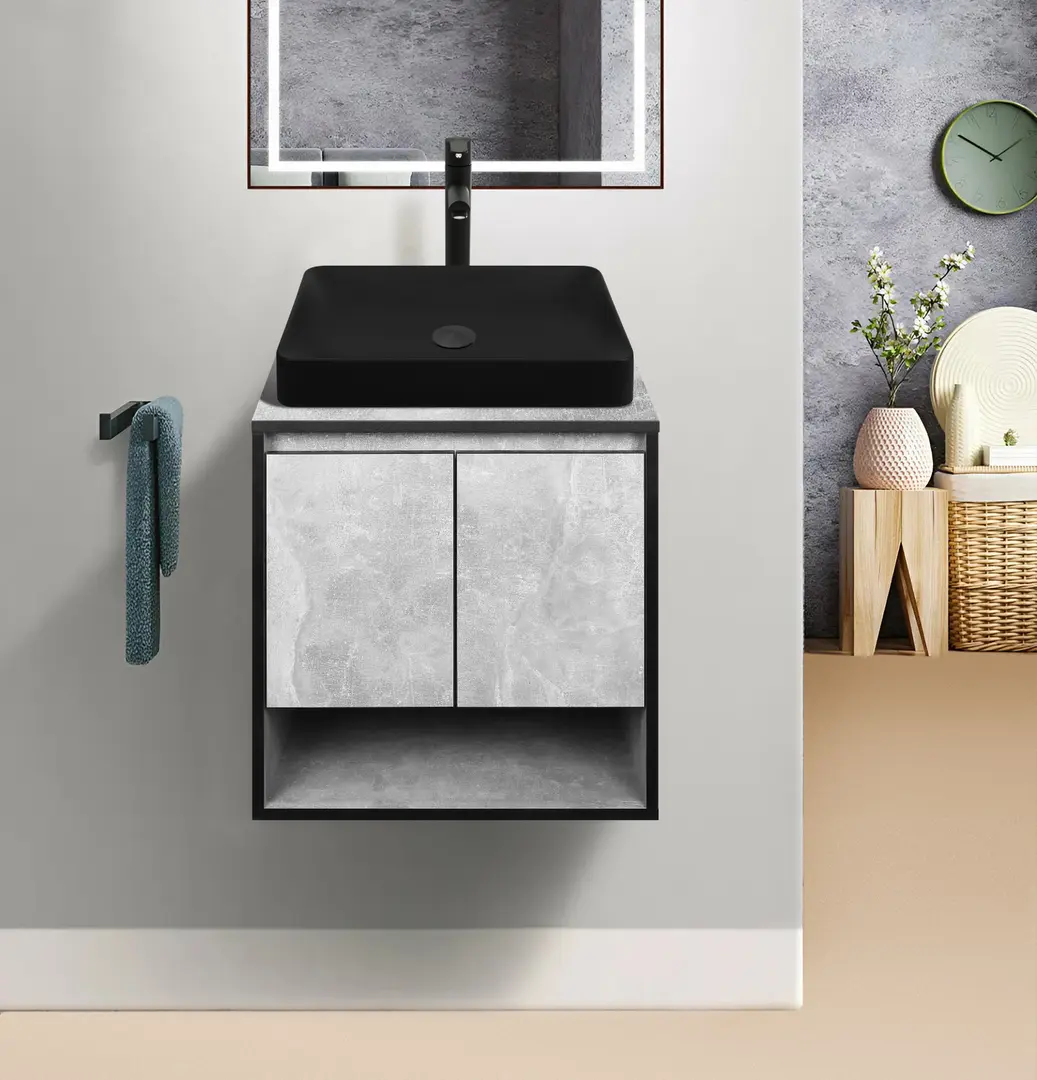 Набор тумбы с раковиной Montebella 11.01 Loft + Naomi 585х385 (Pantera)