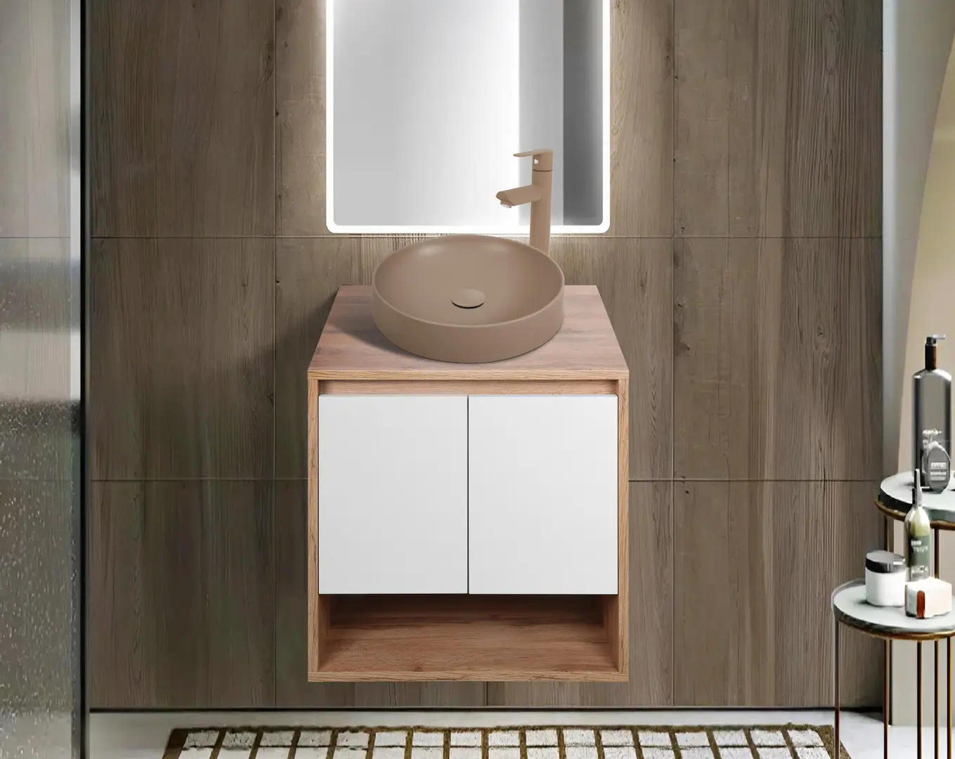 Set dulap cu lavoar Montebella 11.01 Sirius + Naomi 455х455 (Jaguar)