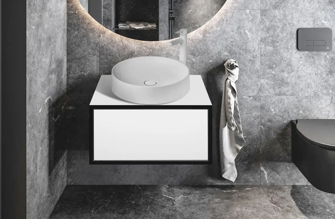 Set dulap cu lavoar Montebella 50.01 Eclipse + Naomi 455x455 (Panda)