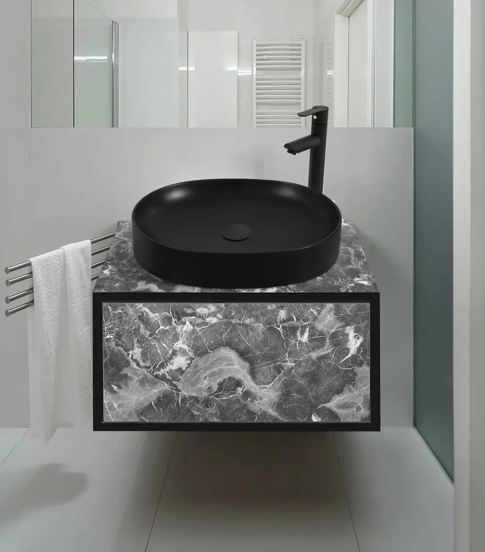 Set dulap cu lavoar Montebella 50.01 Nero + Naomi 550x425 (Pantera)