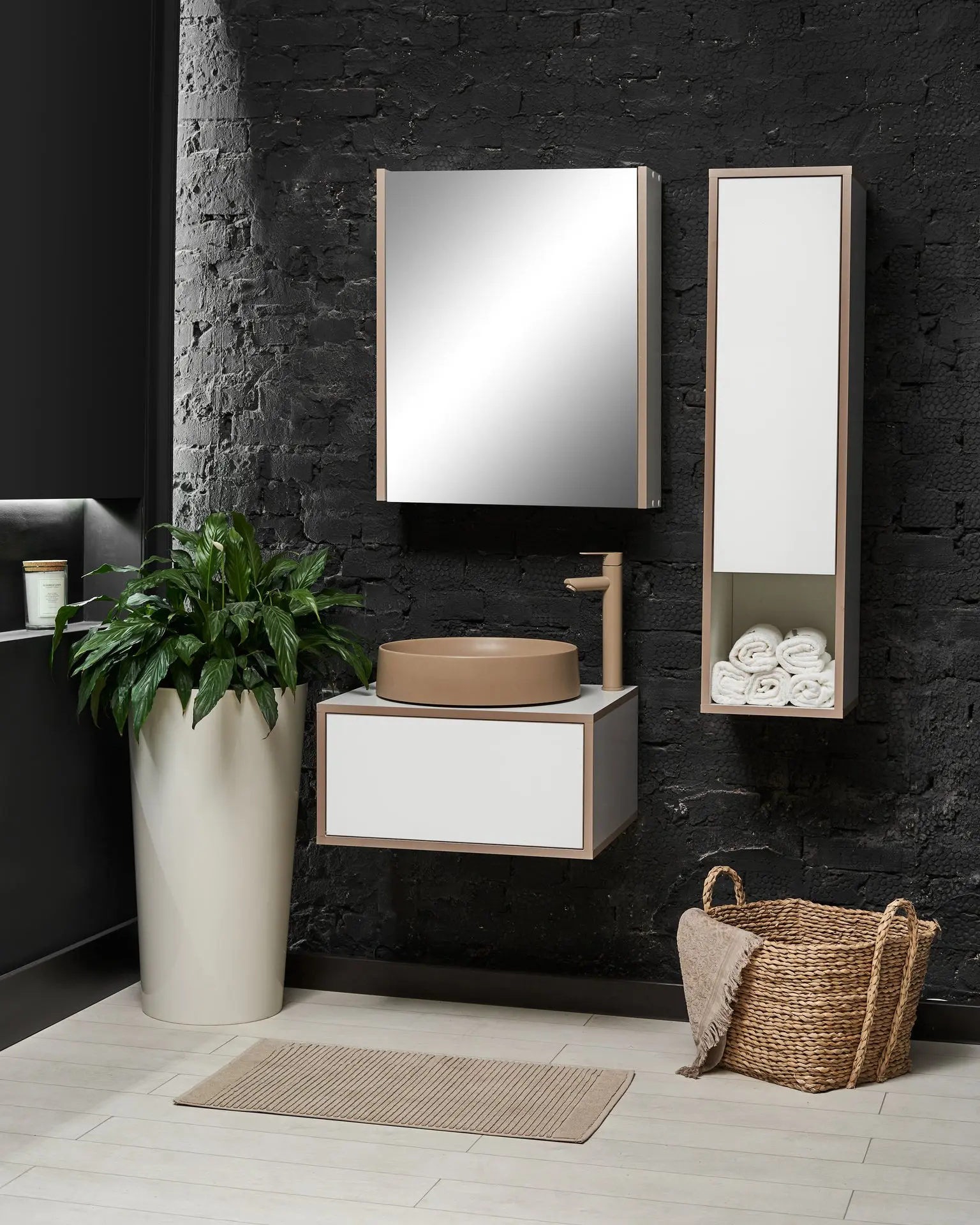 Set dulap cu lavoar Montebella 50.01 Terra + Naomi 550x425 (Jaguar)