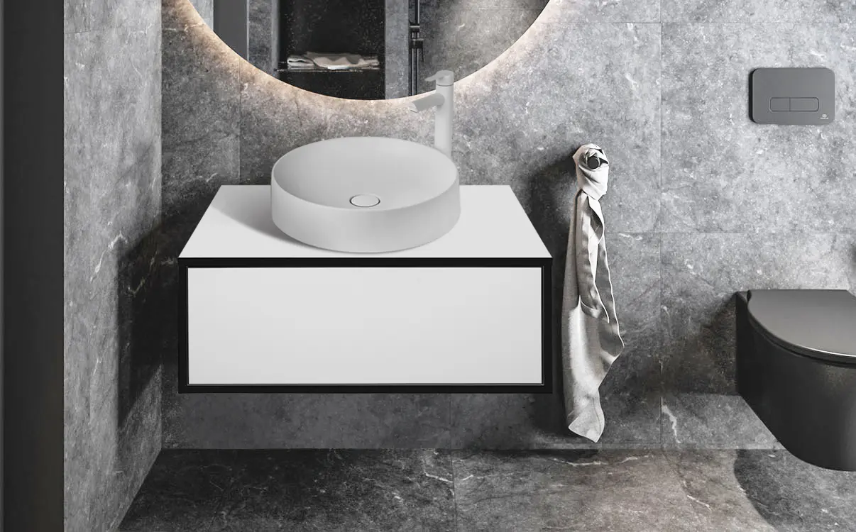 Set dulap cu lavoar Montebella 50.02 Eclipse + Naomi 455х455 (Panda)