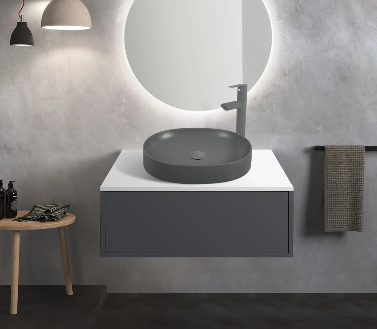 Set dulap cu lavoar Montebella 50.02 Neo + Naomi 550x425 (Lemur)