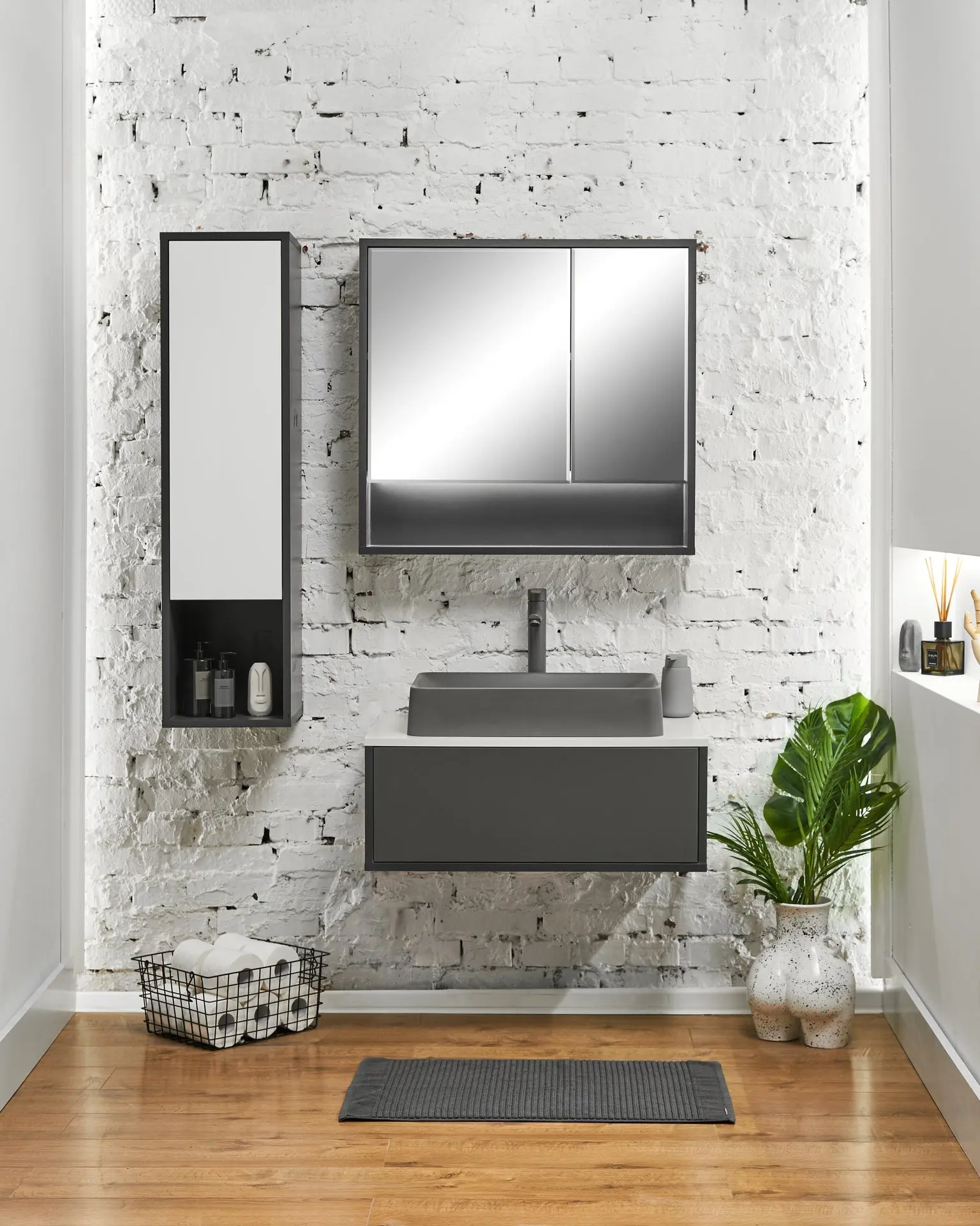 Набор тумбы с раковиной Montebella 50.02 Neo + Naomi 585х385 (Lemur)