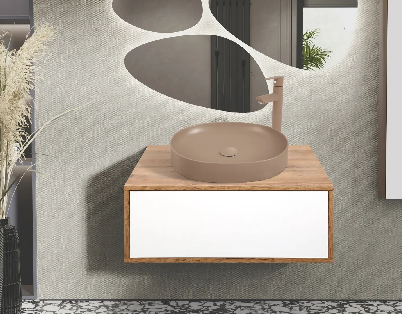 Набор тумбы с раковиной Montebella 50.02 Sirius + Naomi 550x425 (Jaguar)