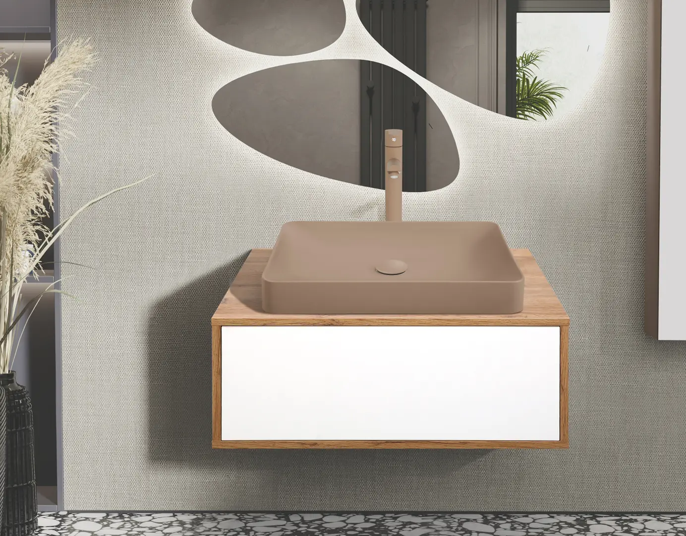 Set dulap cu lavoar Montebella 50.02 Sirius + Naomi 585х385 (Jaguar)