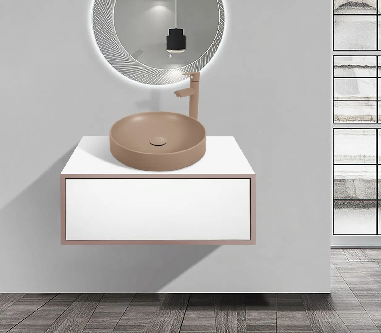 Set dulap cu lavoar Montebella 50.02 Terra + Naomi 455x455 (Jaguar)