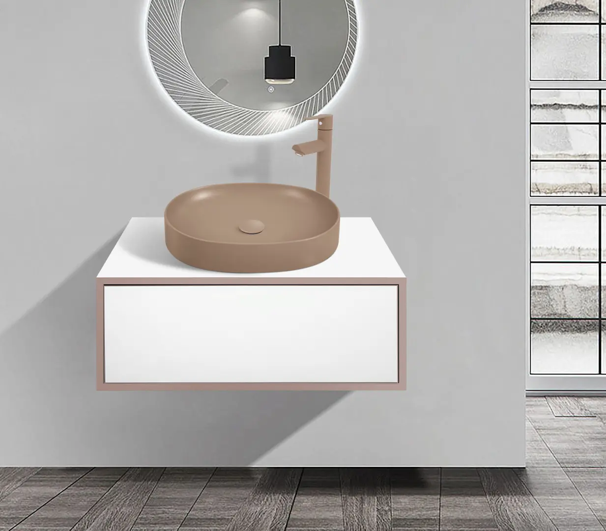 Set dulap cu lavoar Montebella 50.02 Terra + Naomi 550x425 (Jaguar)