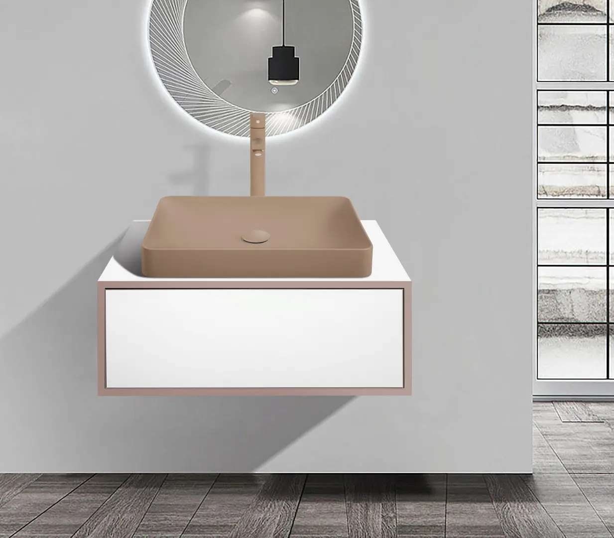 Set dulap cu lavoar Montebella 50.02 Terra + Naomi 585х385 (Jaguar)