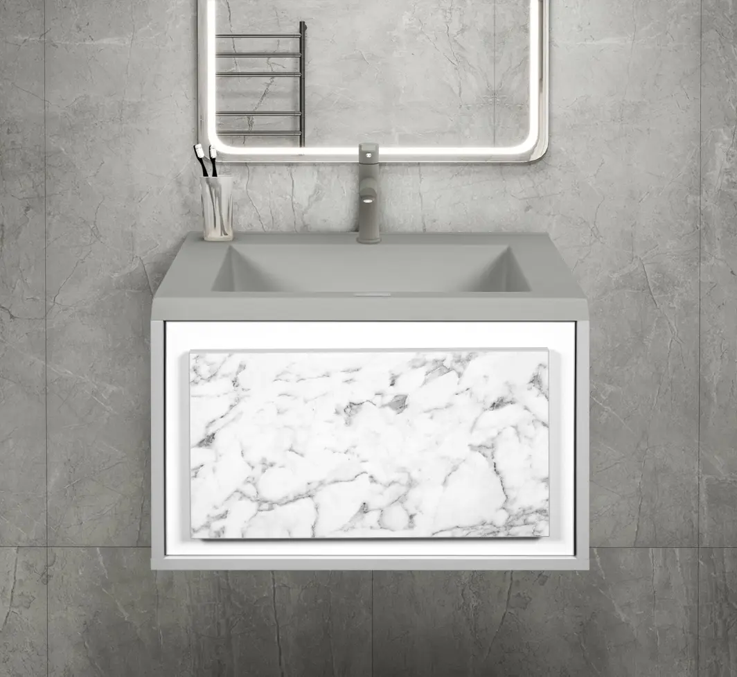 Set dulap cu lavoar Montebella 51.01 Bianco LED 650x480 (Koala)